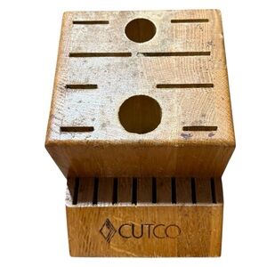 Cutco 1748 Homemaker 18 Slot Knife Block 8 Steak Slots Honey Oak Wood